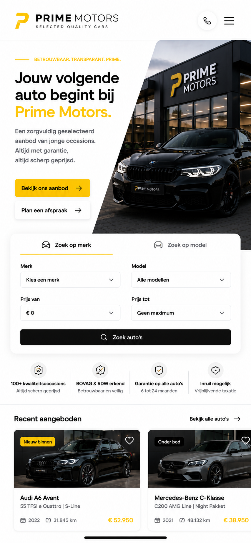 Mobiele versie van Prime Motors